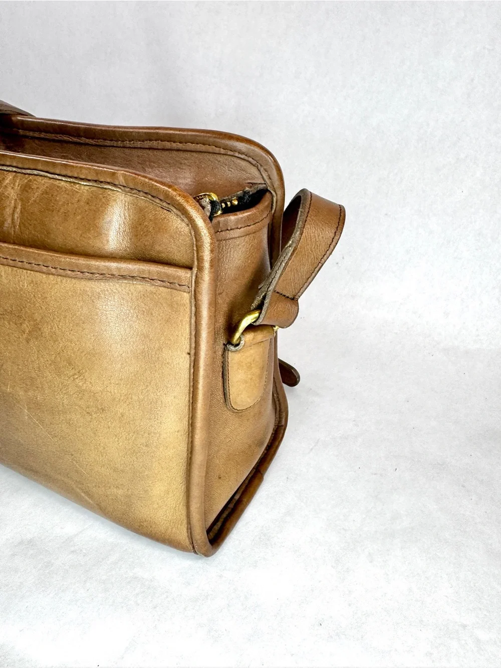 Coach Tan Leather Messenger Bag